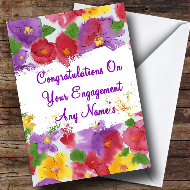 Flowers Customised Engagement Card
