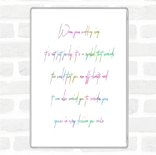 Wedding Ring Rainbow Quote Magnet
