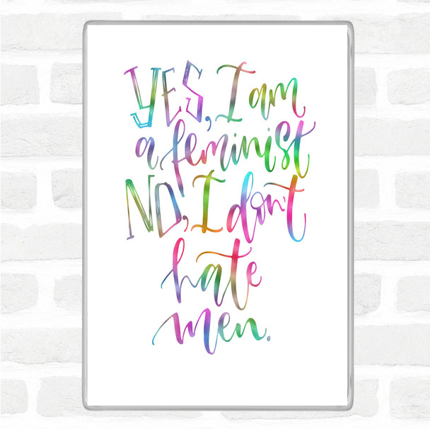 Yes Feminist Rainbow Quote Magnet