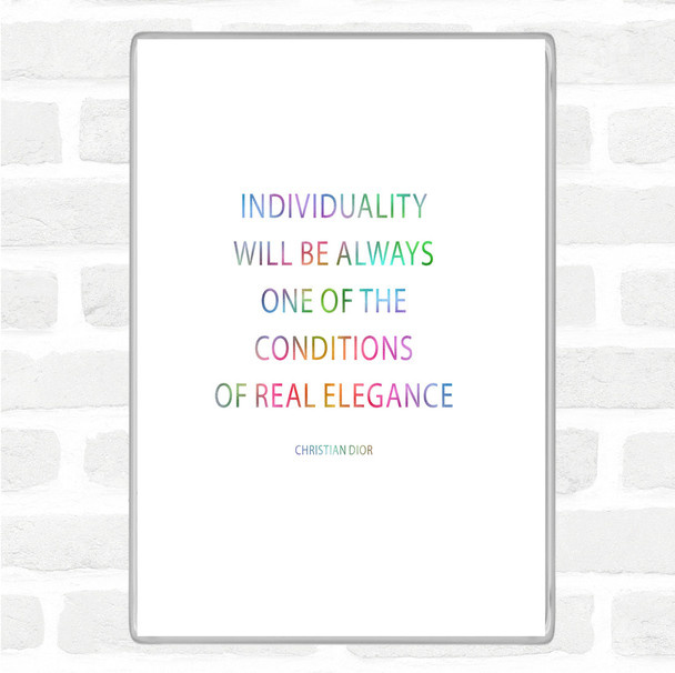 Christian Dior Individuality Rainbow Quote Magnet