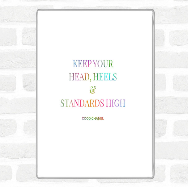 Coco Chanel High Standard & Heels Rainbow Quote Magnet