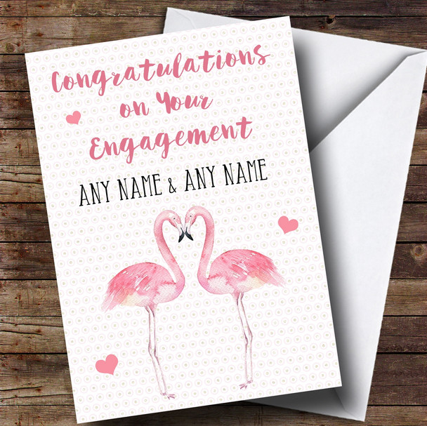 Customised Flamingo Engagement Card