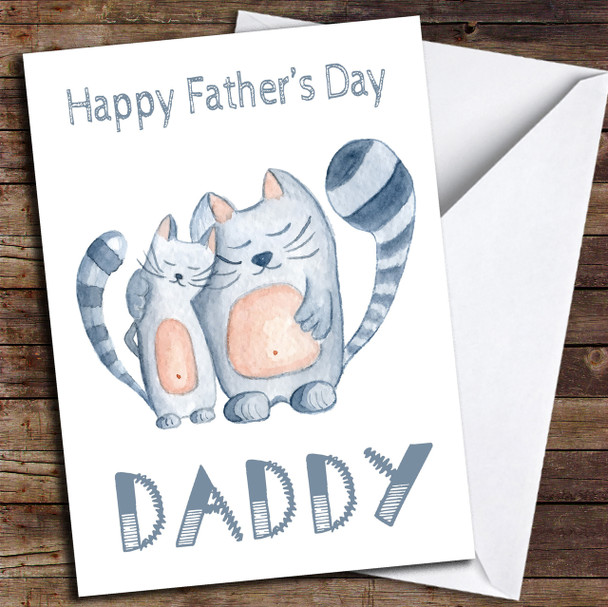 Cuddling Cats Customised Father's Day Card