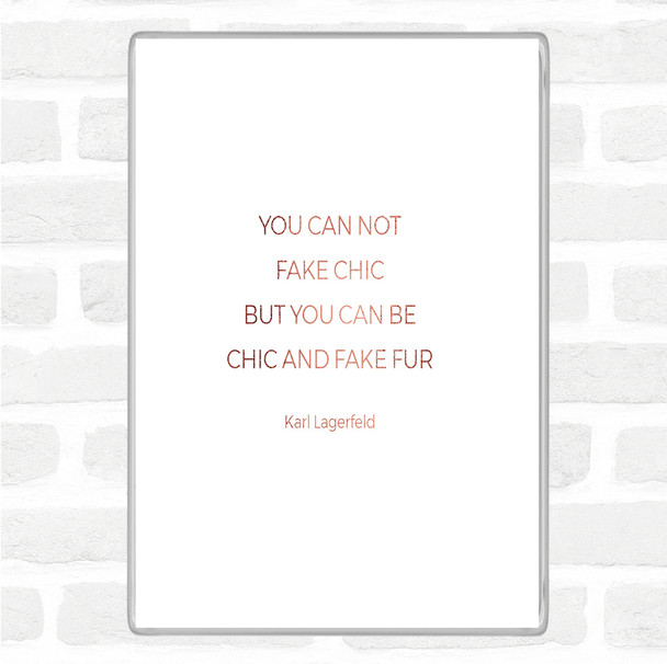 Rose Gold Karl Fake Fur Quote Magnet