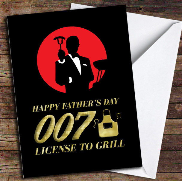 Funny 007 Licence To Grill Customised Father's Day Card