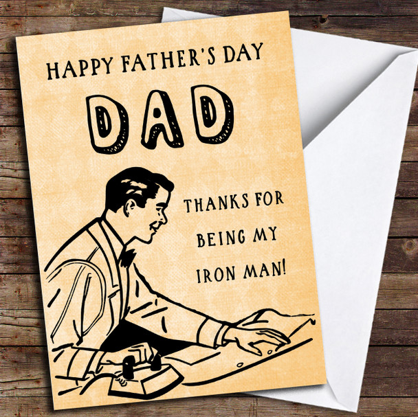 Funny Joke Iron Man Customised Father's Day Card