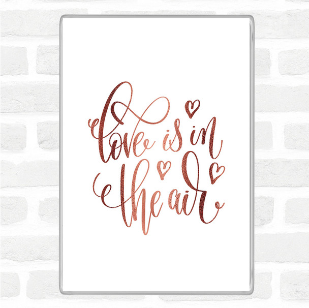 Rose Gold Love In The Air Quote Magnet