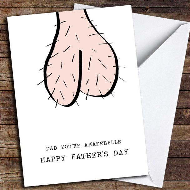 Funny Rude Amaze Balls Customised Father's Day Card
