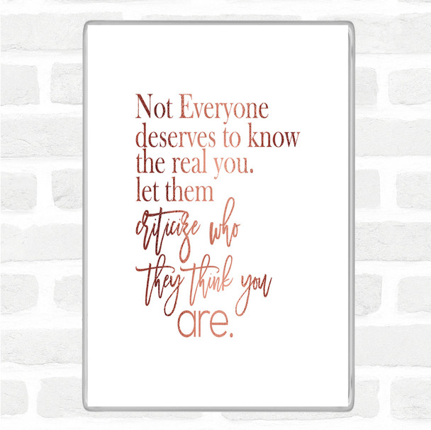 Rose Gold Real You Quote Magnet