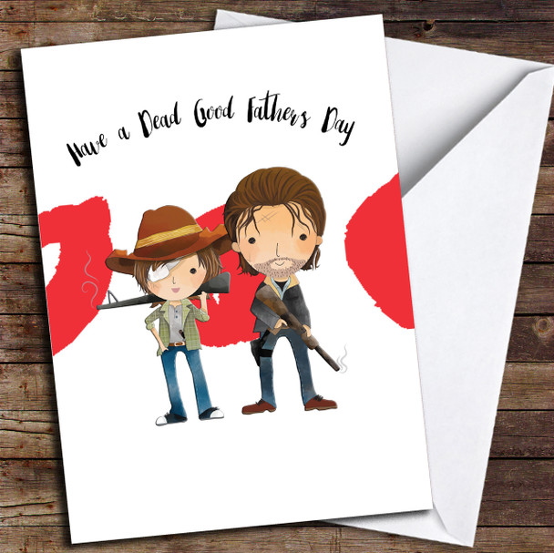 The Walking Dead Carl Rick Customised Father's Day Card