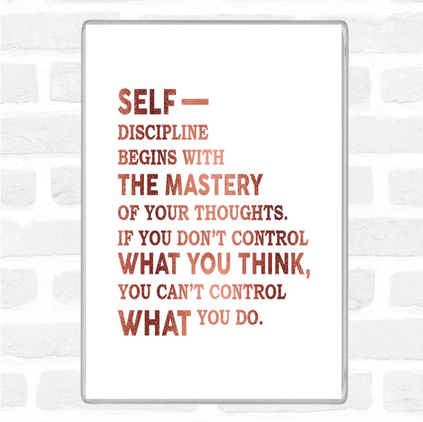 Rose Gold Self Discipline Quote Magnet