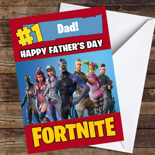 Fortnite Number One Dad Customised Father's Day Card