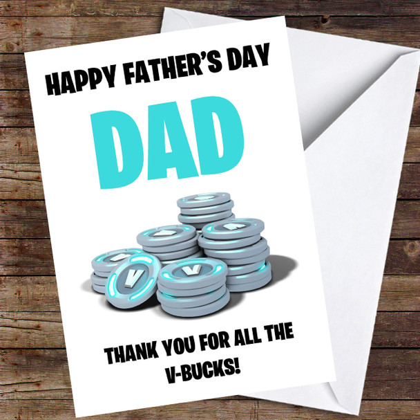 Fortnite V-Bucks Customised Father's Day Card