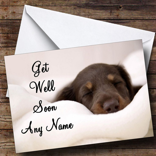 Sleeping Puppy Dog Customised Get Well Soon Card