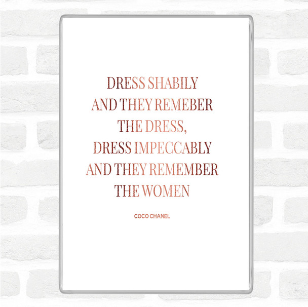 Rose Gold Coco Chanel Dress Quote Magnet
