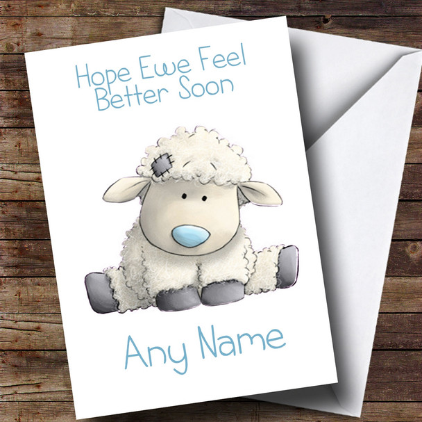 Customised Hope Ewe Feel Better Get Well Soon Card