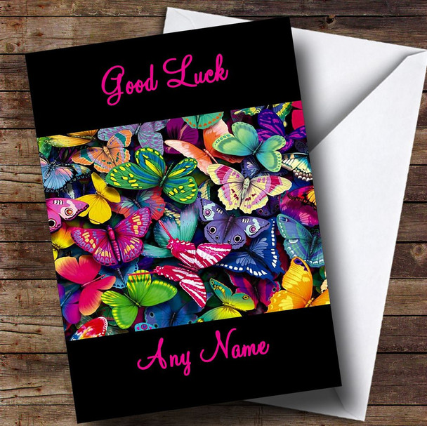 Beautiful Butterfly Customised Good Luck Card