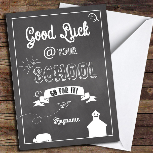 New School Chalk Customised Good Luck Card