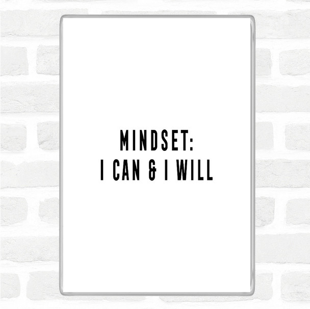 White Black Mindset Quote Magnet