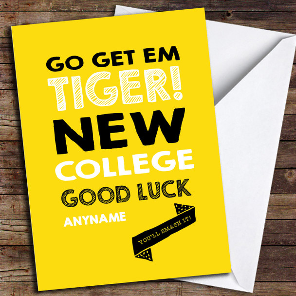 Yellow New College Customised Good Luck Card