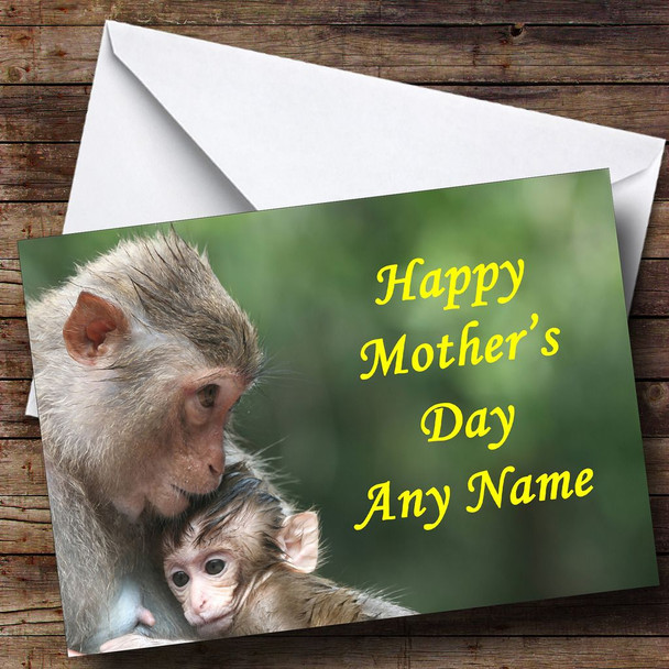 Monkey And Baby Customised Mother's Day Card