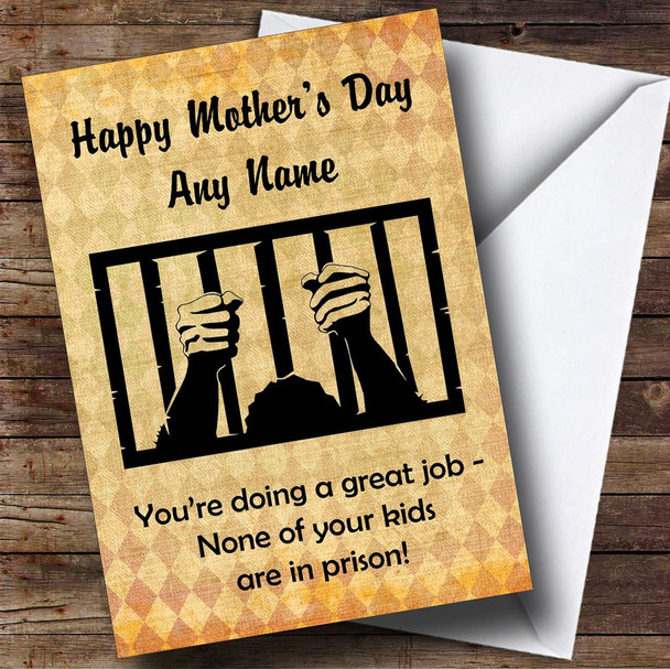 Funny Joke Kids In Prison Customised Mother's Day Card