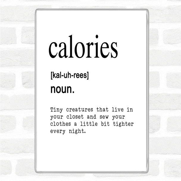 White Black Word Definition Calories Quote Magnet