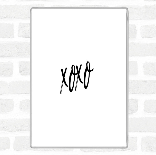 White Black Xoxo Quote Magnet