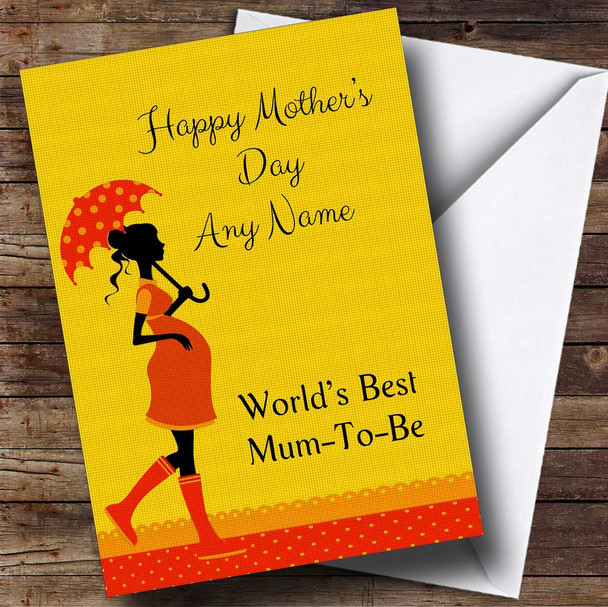 Bright Pregnant Mum To Be Customised Mother's Day Card