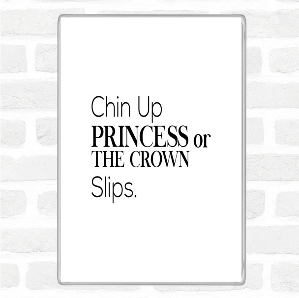 White Black Chin Up Quote Magnet