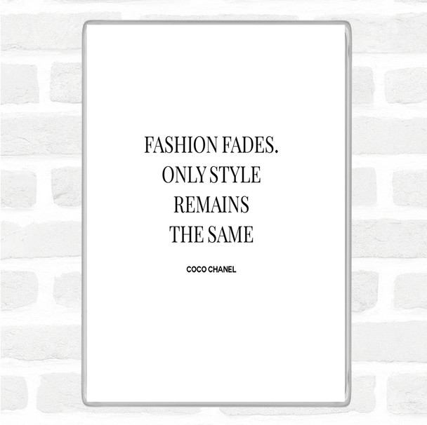 White Black Coco Chanel Fashion Fades Quote Magnet