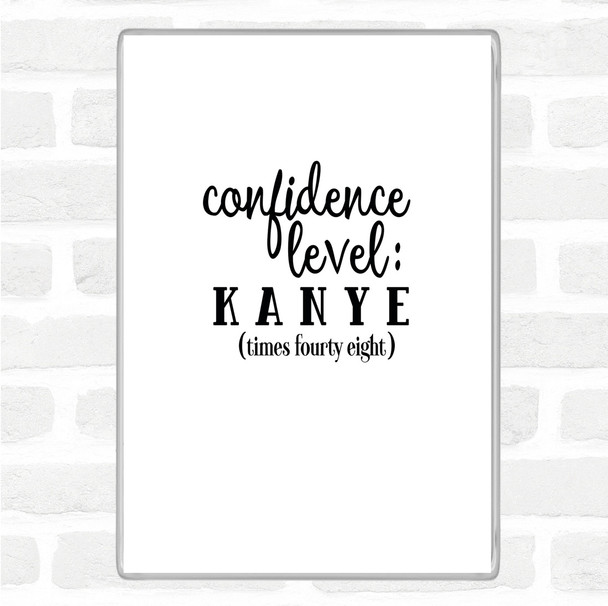 White Black Confidence Level Quote Magnet