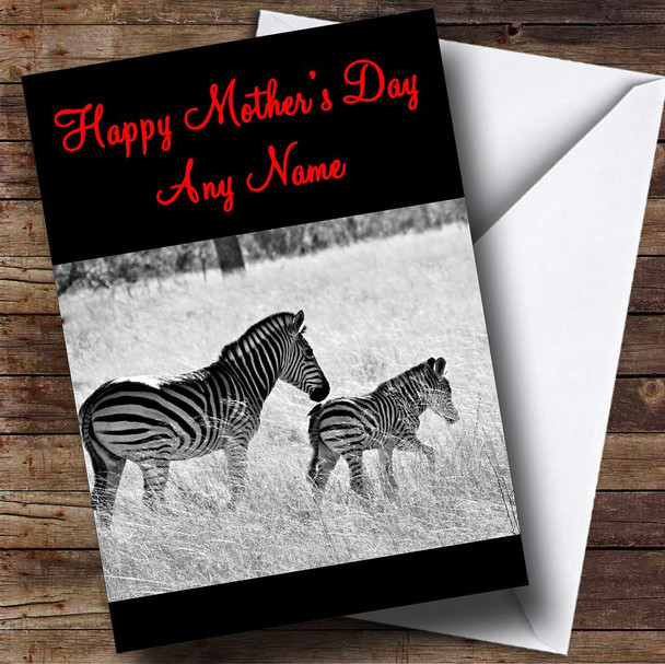 Zebra & Baby Customised Mother's Day Card