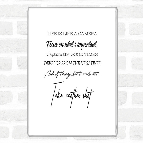 White Black Develop From Negatives Quote Magnet