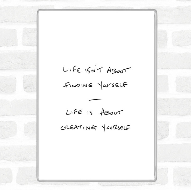 White Black Finding Yourself Quote Magnet