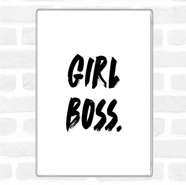 White Black Girl Boss Bold Quote Magnet