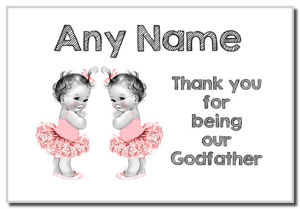 Baby Twin Girls Godfather Thank You Magnet