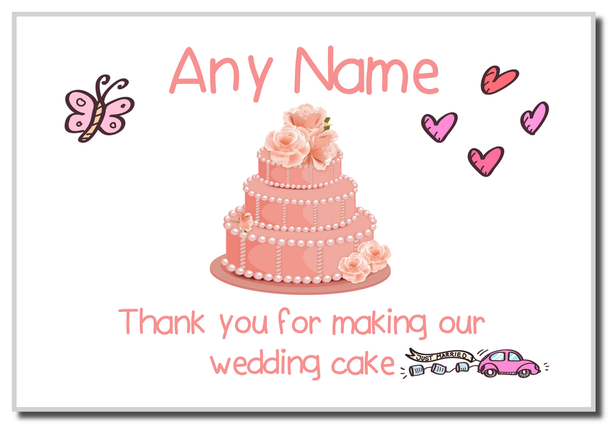 Thank You For Making Our Wedding Cake Coral Magnet
