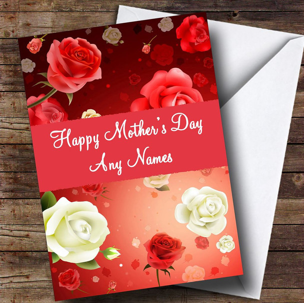 Pretty Floral Rose Customised Mother's Day Card