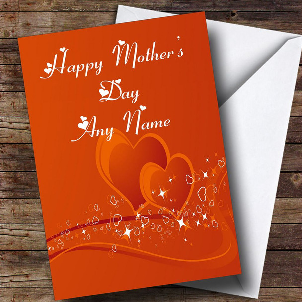 Orange Love Heart Customised Mother's Day Card