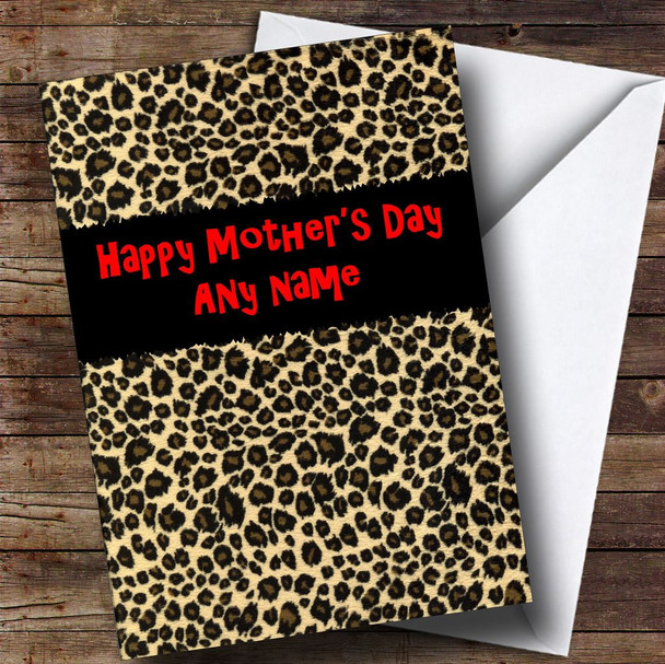 Leopard Print Customised Mother's Day Card