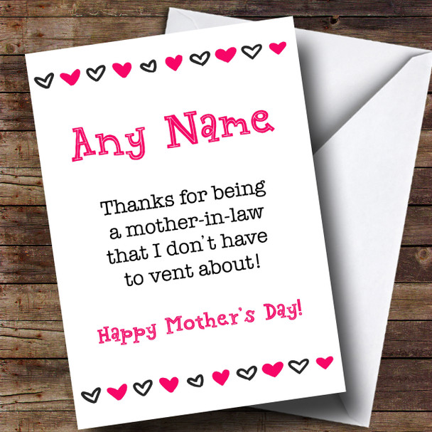 Mother In Law Vent Funny Mothers Day Customised Card