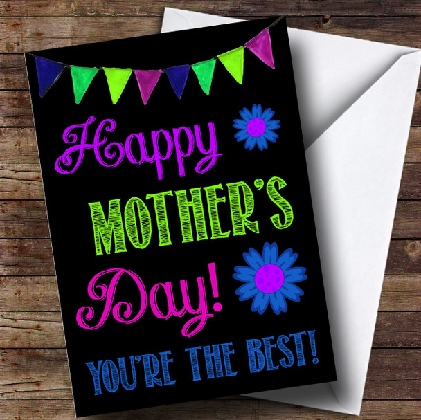Bright Bunting Flower Mothers Day Customised Card