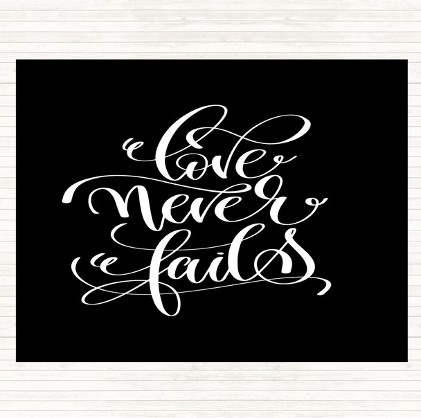 Black White Love Fail Quote Mouse Mat
