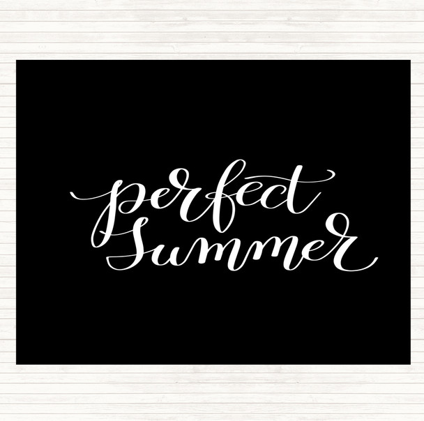 Black White Perfect Summer Quote Mouse Mat