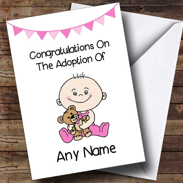 Adoption Congratulations Adopting A Baby Girl Daughter Customised Card