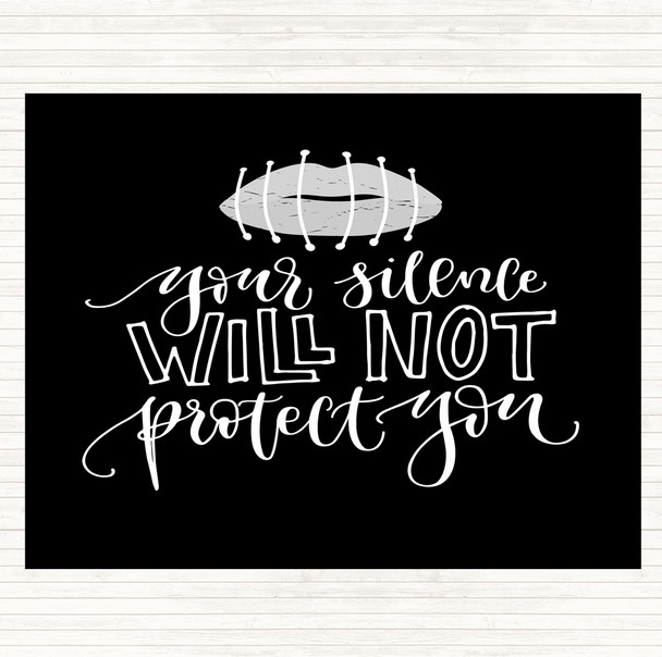 Black White Silence Not Protect Quote Mouse Mat