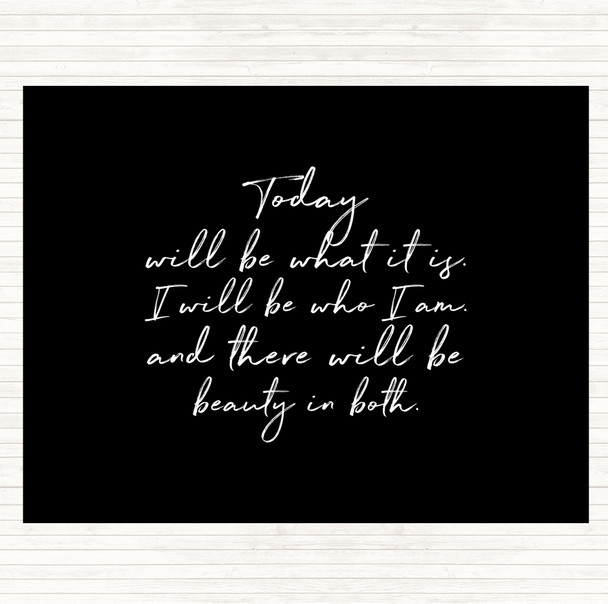 Black White Beauty In Both Quote Mouse Mat