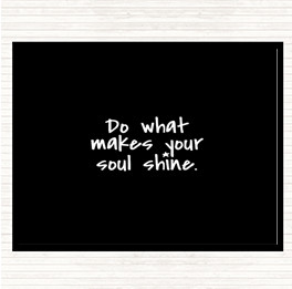 Black White Soul Shine Quote Mouse Mat