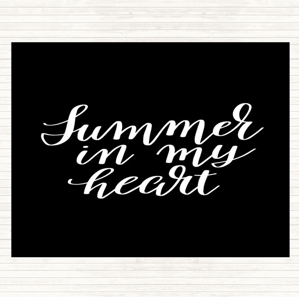 Black White Summer In Heart Quote Mouse Mat